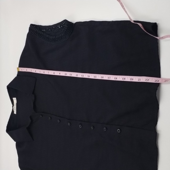 Mod Ref Button Down Top black short sleeve with cuff detail collared - Picture 10 of 10